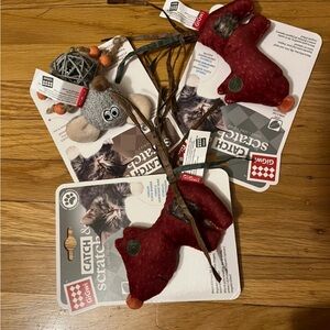 Red and Gray Cat Toy Set